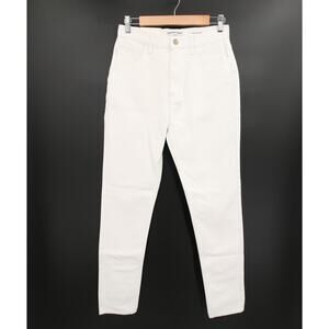 American Apparel Jeans White Denim High Waist Slim Leg Skinny Pants Hi Rise 28